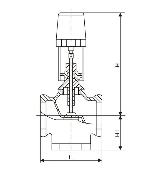 Electric Three-way Control Valve Drawning Electric Three-way Control Valve Drawning